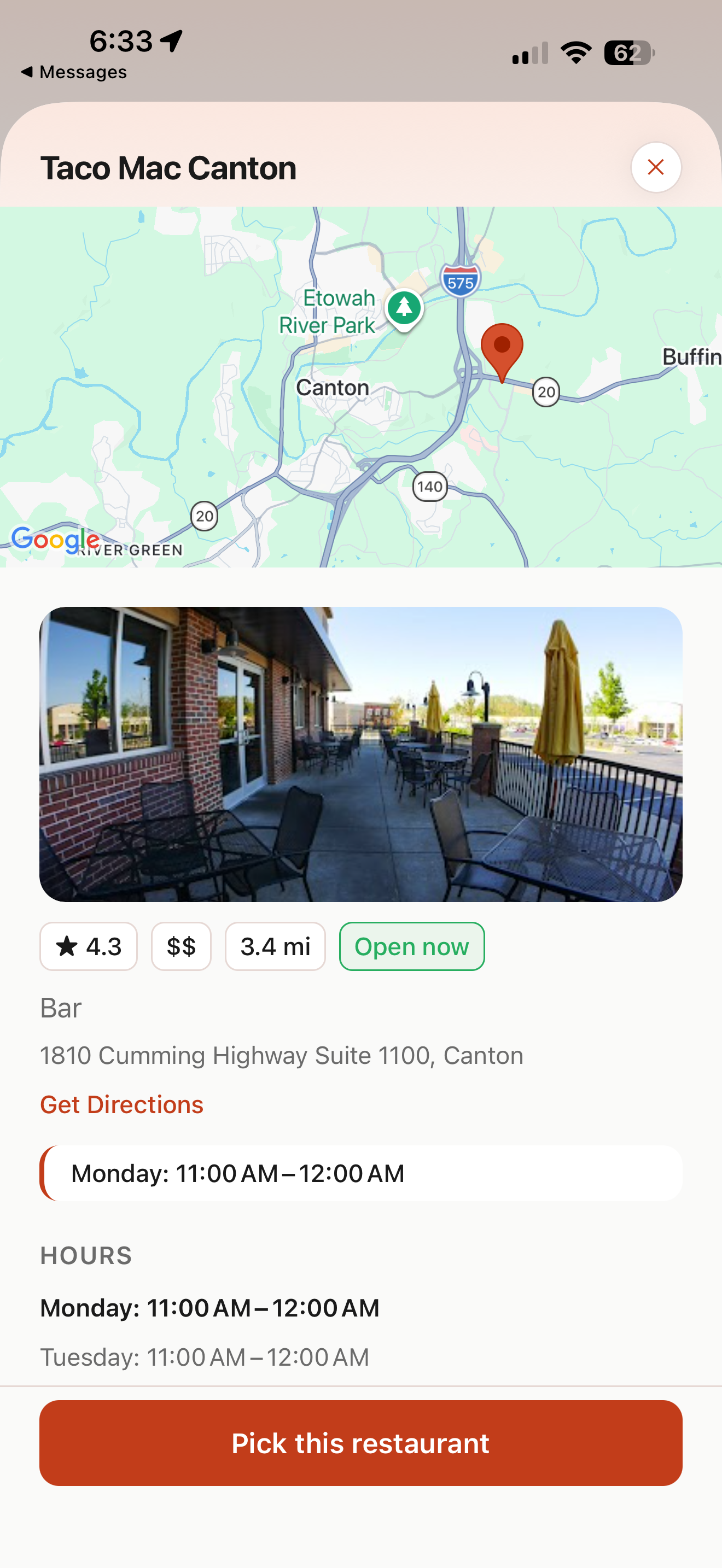 Picker choosing the restaurant