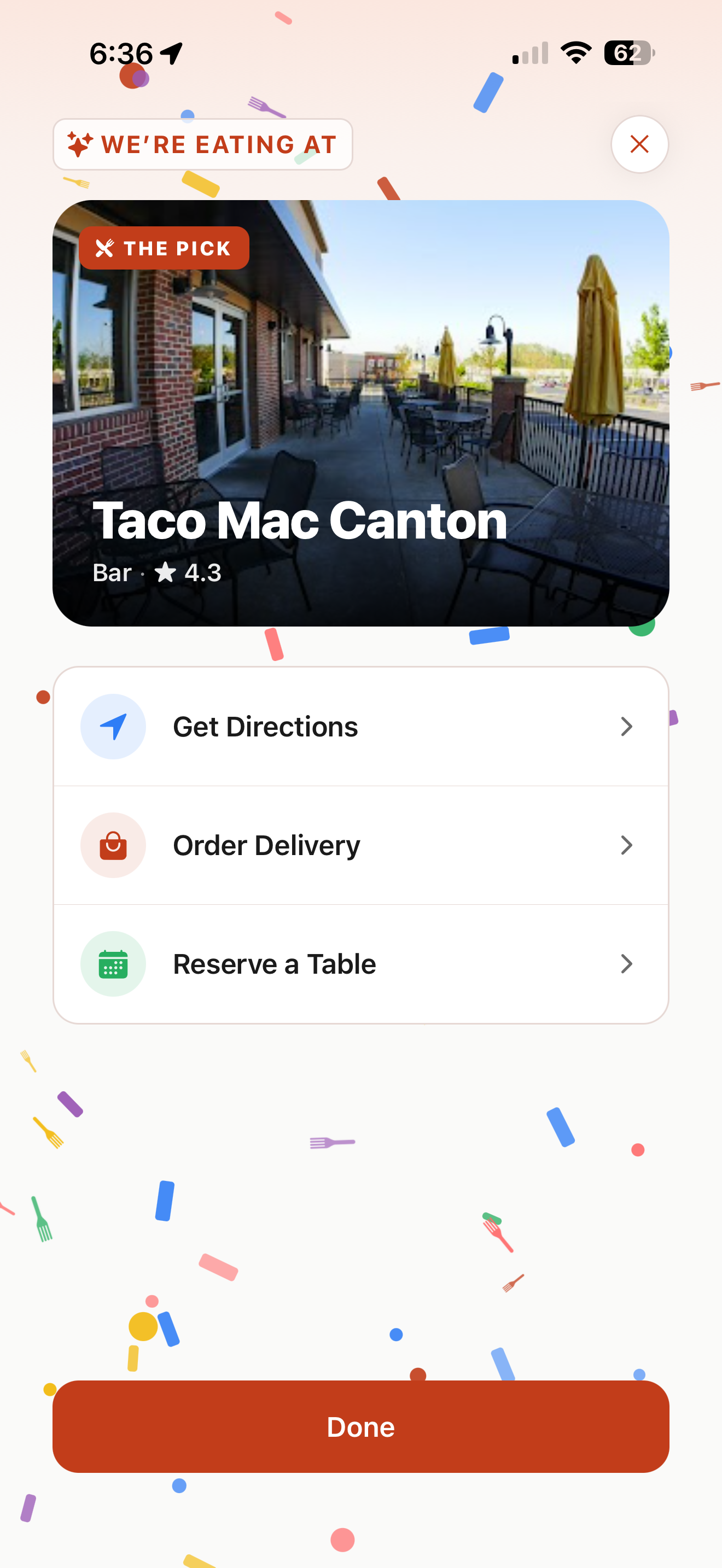The pick — we're eating here